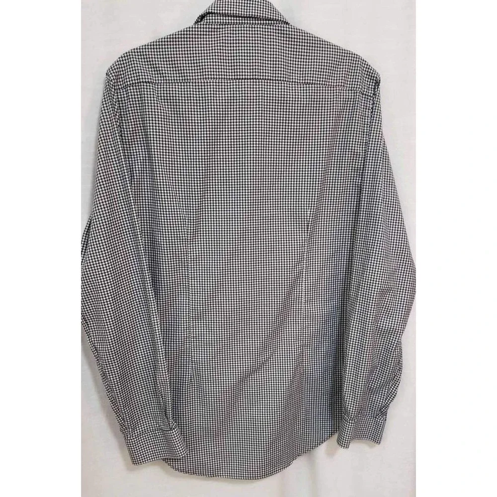 Zara Man Black White Large Hounds tooth Button Up Shirt. - Picture 4 of 4